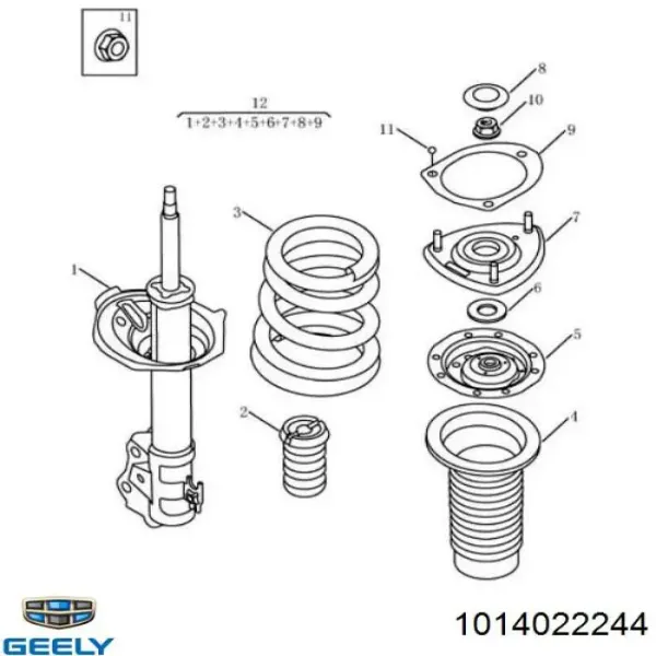 Опора амортизатора переднього 1014022244 Geely
