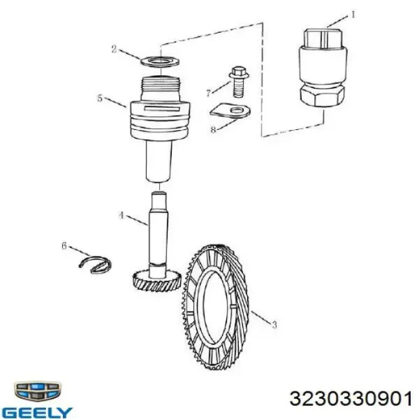 Шестерня спідометра, ведуча 3230330901 Geely