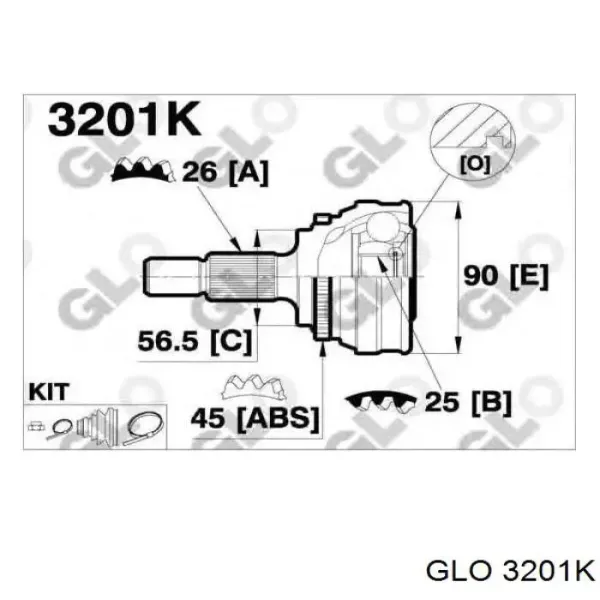 ШРУС зовнішній передній 22572 GKN-Spidan