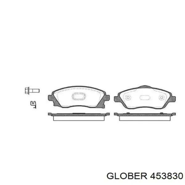 Задні гальмівні колодки 453830 Glober