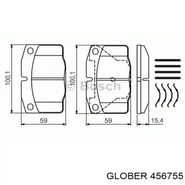 Передні тормозні колодки 456755 Glober