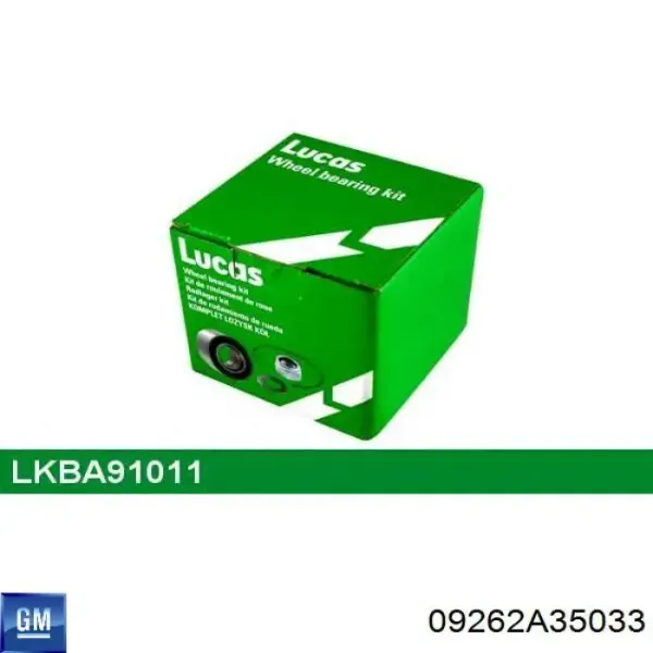 Підшипник піввісі переднього моста 09262A35033 General Motors