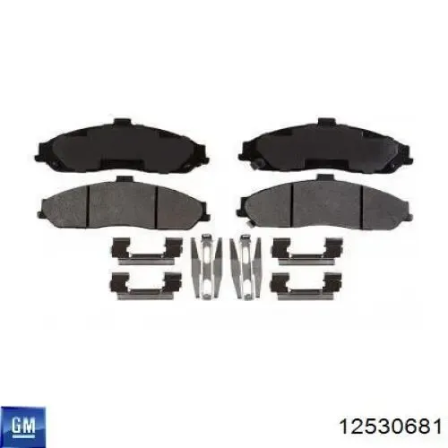 Передні тормозні колодки 12530681 General Motors