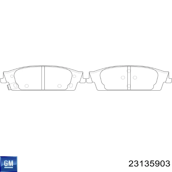 Передні тормозні колодки 23135903 General Motors