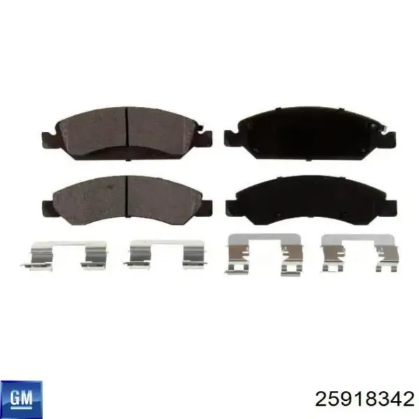 Передні тормозні колодки 25918342 General Motors