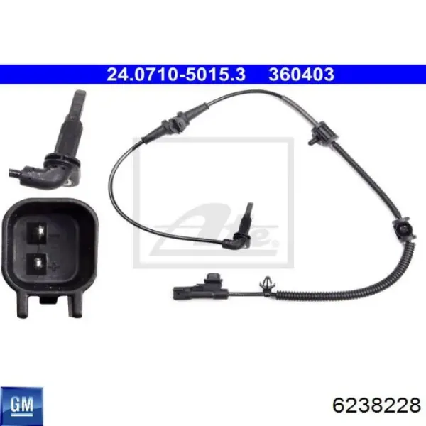 Датчик АБС передній 6238228 General Motors