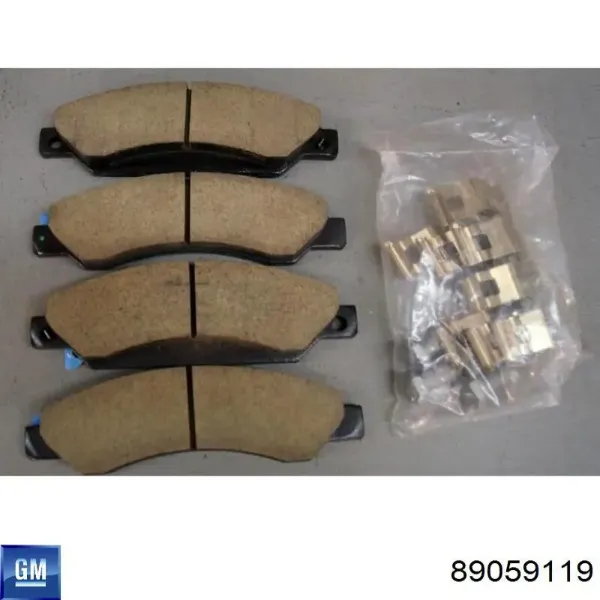 Передні тормозні колодки 89059119 General Motors