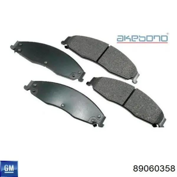 Передні тормозні колодки 89060358 General Motors