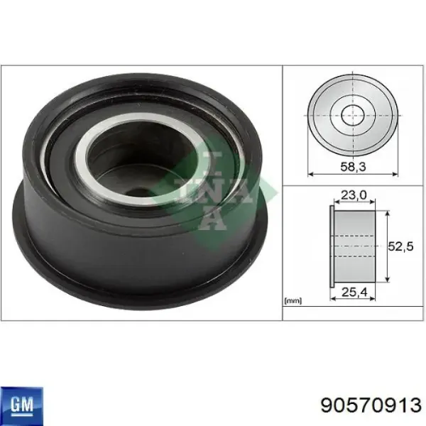 Ролик паразитний ГРМ 90570913 General Motors