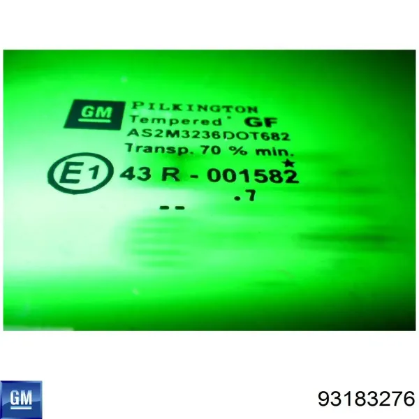 Скло задньої двері правої 93183276 General Motors