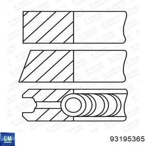 Кільця поршневі на 1 циліндр, STD. 792071004 SM