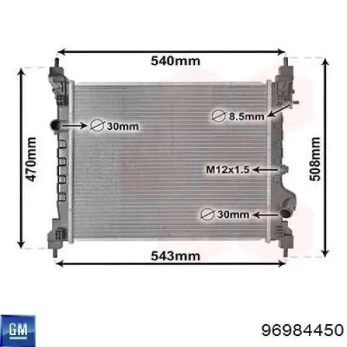 Радіатор 96984450 General Motors