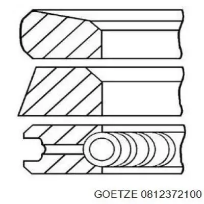 Кільця поршневі на 1 циліндр, 2-й ремонт (+0,65) 0812372100 Goetze