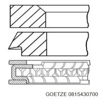Кільця поршневі на 1 циліндр, 2-й ремонт (+0,50) 0815430700 Goetze