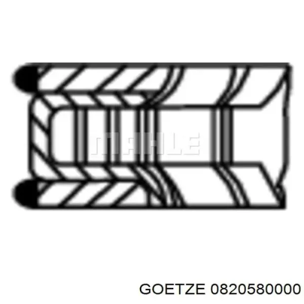 Кільця поршневі на 1 циліндр, STD. 0820580000 Goetze