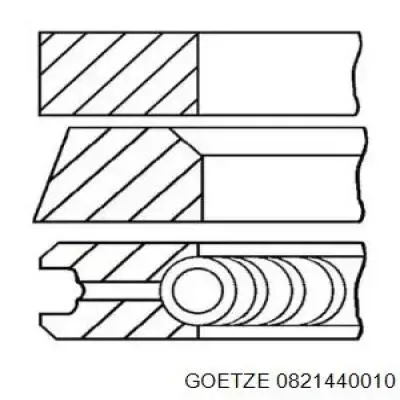 Кільця поршневі комплект на мотор, STD. 0821440010 Goetze