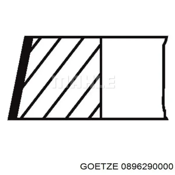 Кільця поршневі на 1 циліндр, STD. 0896290000 Goetze