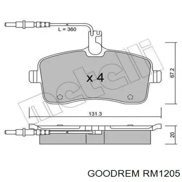 Колодки гальмові задні, барабанні RM1205 Goodrem