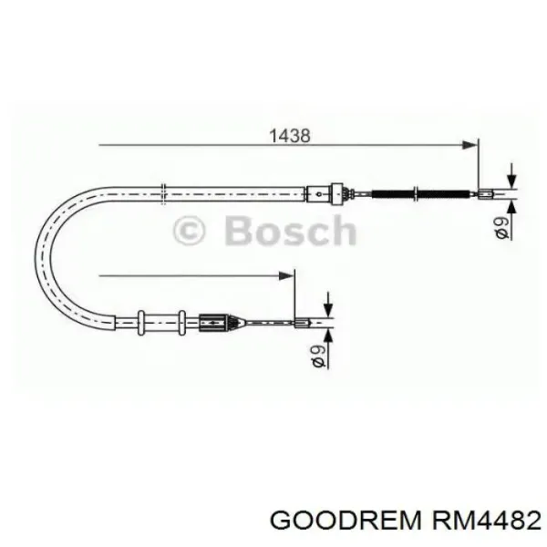 Трос ручного гальма задній, лівий RM4482 Goodrem