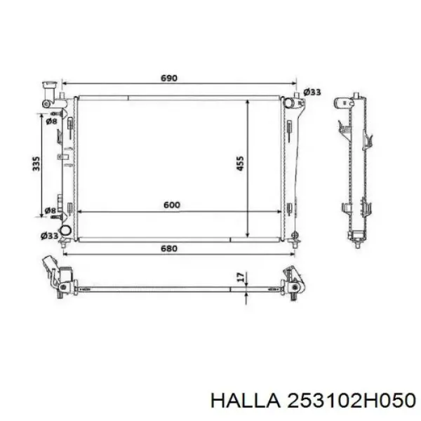 Радіатор 253102H050 Halla