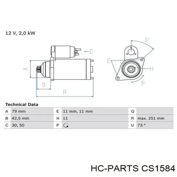 Стартер CS1584 HC Parts