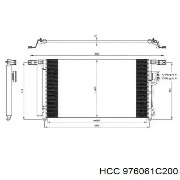 Радіатор кондиціонера 976061C200 HCC