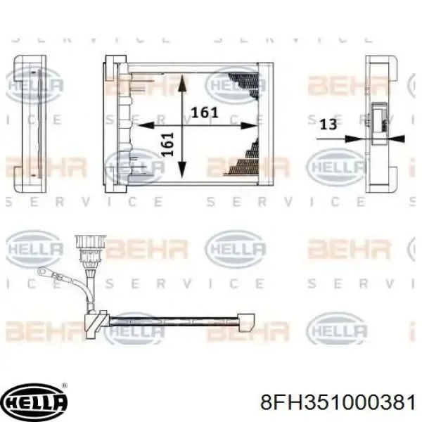 Радіатор пічки 8FH351000381 HELLA