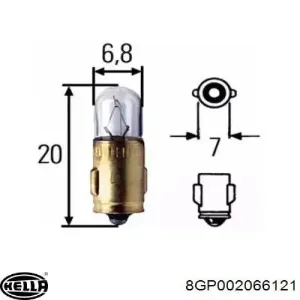 Лампочка 8GP002066121 HELLA