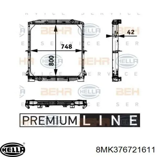 Радіатор 8MK376721611 HELLA