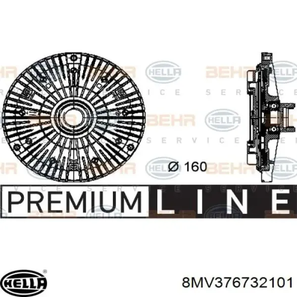 Вискомуфта вентилятора 8MV376732101 HELLA