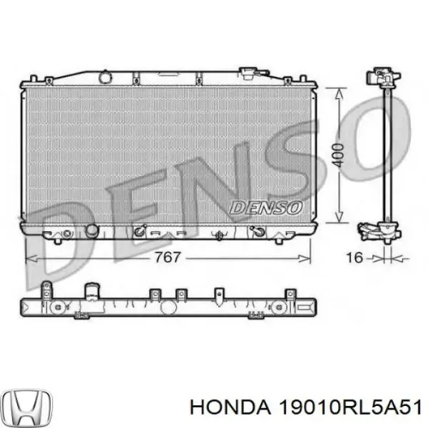 Радіатор 19010RL5A51 Honda