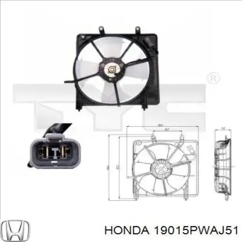 Дифузор (кожух) радіатора охолодження Honda Jazz GD, GE