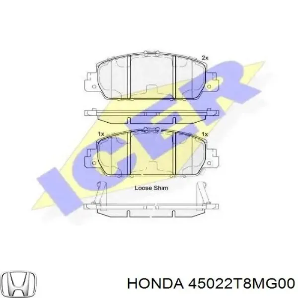 Передні тормозні колодки 45022T8MG00 Honda