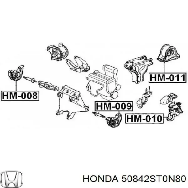 Подушка (опора) двигуна, ліва нижня 50842ST0N80 Honda