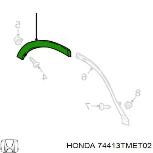  74413TMET02 Honda