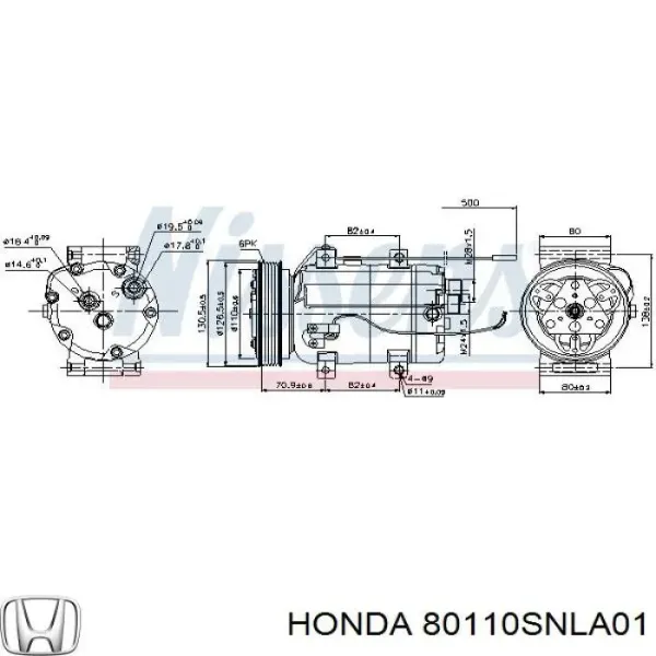 Радіатор кондиціонера 80110SNLA01 Honda