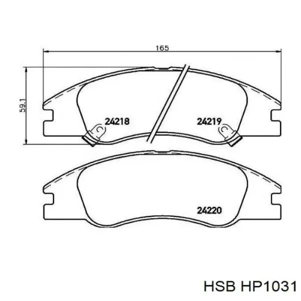 Передні тормозні колодки HP1031 HSB
