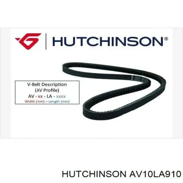 Ремінь генератора AV10LA910 Hutchinson