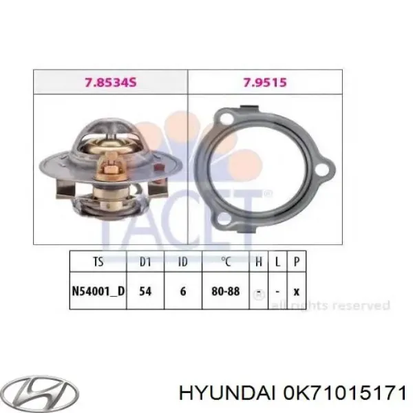 Термостат 0K71015171 Hyundai/Kia