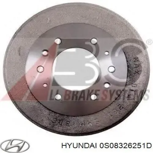 Барабан гальмівний задній 0S08326251D Hyundai/Kia