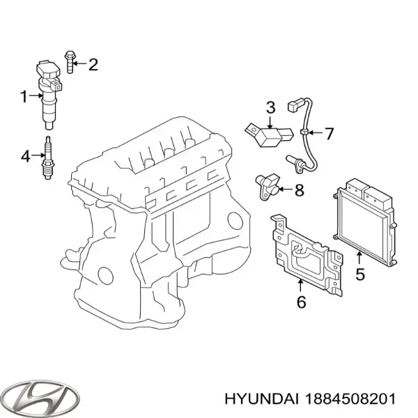 Свічки запалювання 1884508201 Hyundai/Kia
