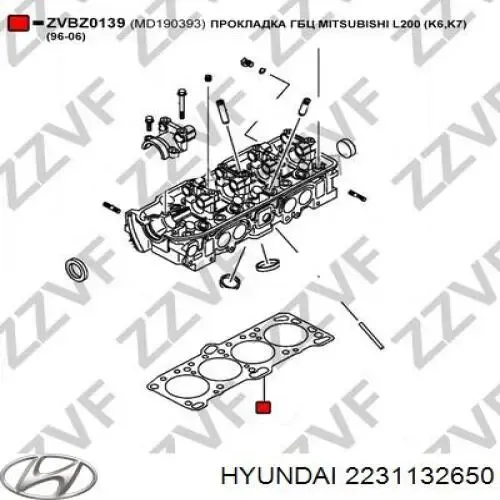 Прокладка ГБЦ 2231132650 Hyundai/Kia