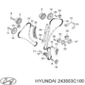 Зірка-шестерня розподільного валу двигуна, впускного HYUNDAI 243503C100