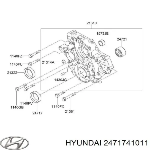 Сальник коленвалу 2471741011 Hyundai/Kia