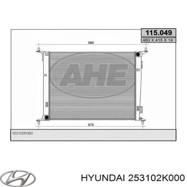 Радіатор 253102K000 Hyundai/Kia