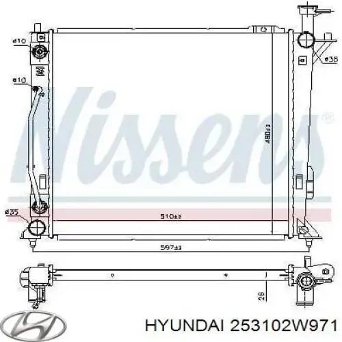 Радіатор 253102W971 Hyundai/Kia