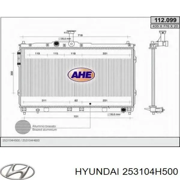 Радіатор 253104H500 Hyundai/Kia
