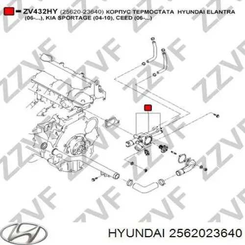 Купити Корпус термостата Hyundai I30  FD