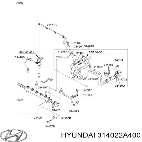 Регулятор тиску палива 314022A400 Hyundai/Kia