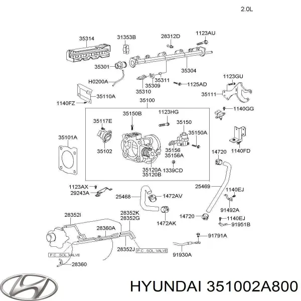 Дросільна заслінка в зборі на Hyundai I30  FD